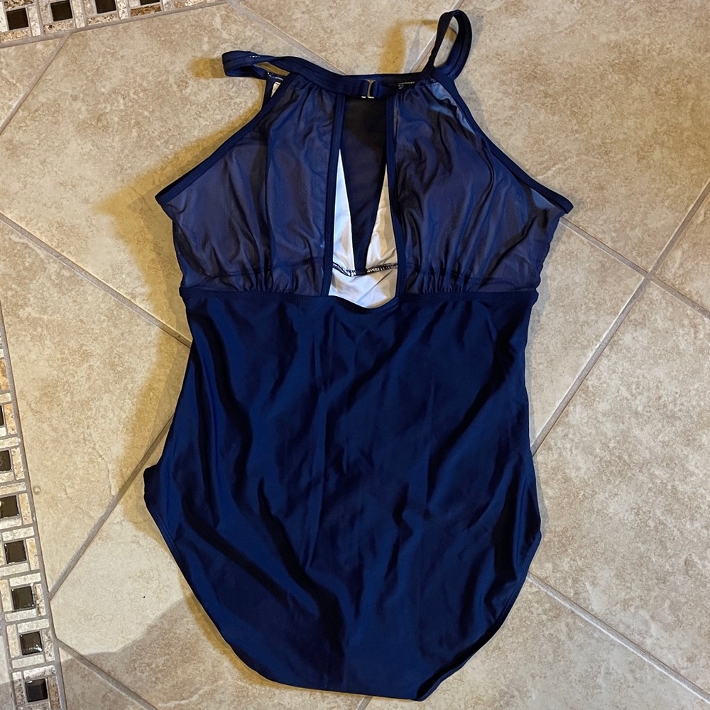 Women's One Piece Swimsuit xxl Navy Blue - Picture 7 of 8